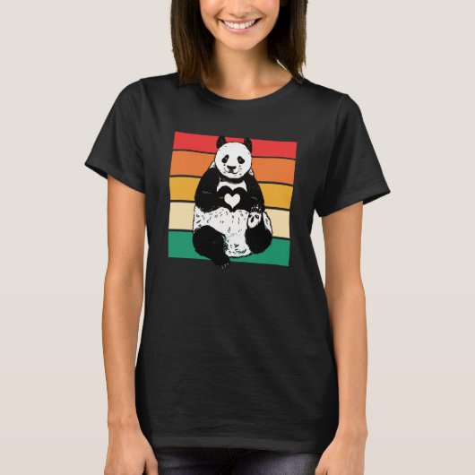 Panda  Zookeeper Zookeeping Retro Panda T-Shirt (Vorderseite)