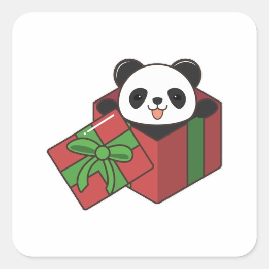 Panda zum Geburtstag als Geschenk Quadratischer Aufkleber (Vorderseite)