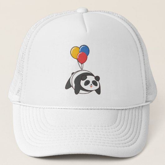 Panda zum Geburtstag mit Ballon Truckerkappe (Vorderseite)