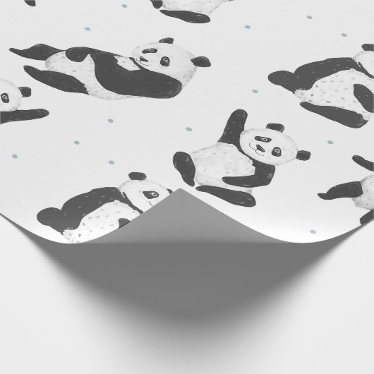 Pandabärmuster Geschenkpapier (Ecke)