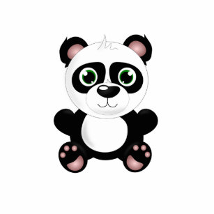 Pandabärn-Cartoon Fotoskulptur Schlüsselanhänger