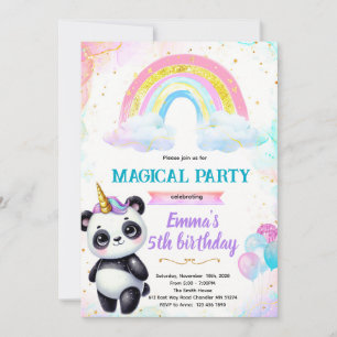 Pandacorn-Geburtstagsfeier-Einladung Einladung