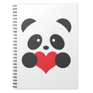 Pandaherznotizbuch Notizblock