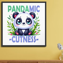 Pandamischer Kutness-Pun. Niedlicher Panda-Cartoon Fotodruck