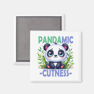 Pandamischer Kutness-Pun. Niedlicher Panda-Cartoon Magnet