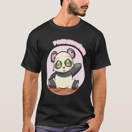 Pandamonium! Cute Panda T-Shirt, Japan Sakura Tee (Vorderseite)