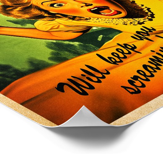 Pandamonium Funny Panda Retro Horror Filmplakat Poster (Ecke)