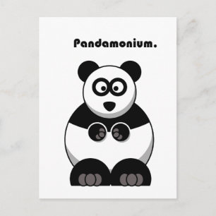 Pandamonium Panda Cartoon Postkarte