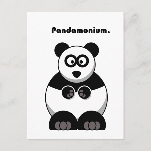 Pandamonium Panda Cartoon Postkarte (Vorderseite)