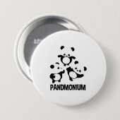 Pandamonium TShirt Funny Panda Bear Pun T-Shirt Button (Vorne & Hinten)