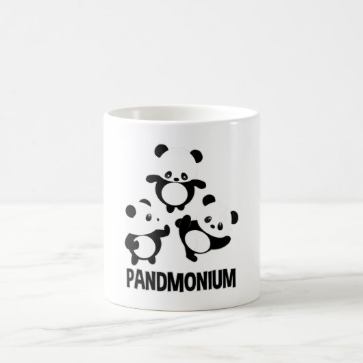 Pandamonium TShirt Funny Panda Bear Pun T-Shirt Kaffeetasse (Mittel)