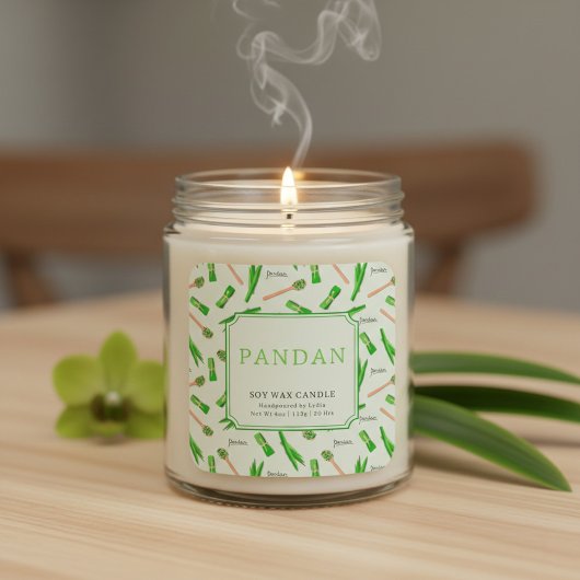 Pandan Soy Wax Candle Custom Sticker