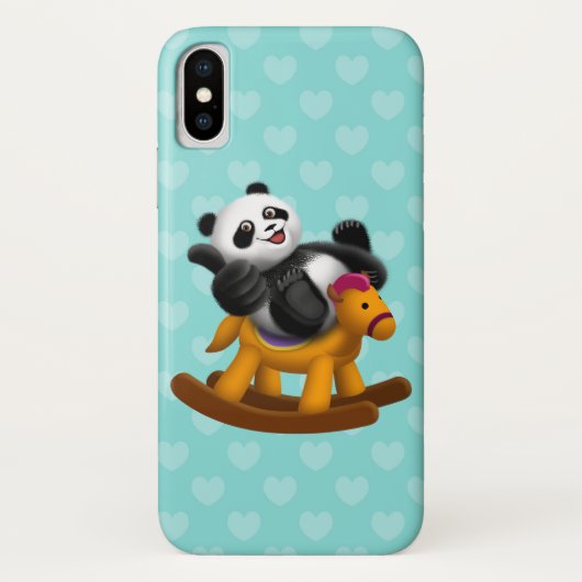Pandareiten auf dem Schaukelpferd Case-Mate iPhone Hülle (Rückseite)