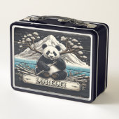 Panda's abgeschiedene Perch: Bambus stellt sich zu Metall Brotdose (Rückseite)