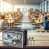 Pandas abgeschiedener Ort: Bambusinhalt Metall Brotdose