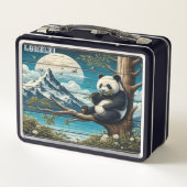 Pandas abgeschiedener Rückzugsort: Bamboo-Munch Metall Brotdose (Rückseite)