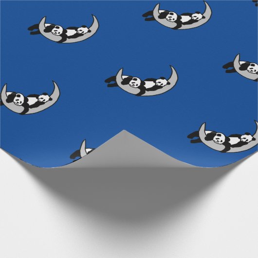 Pandas auf dem Mond Geschenkpapier (Ecke)