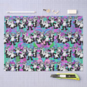Pandas auf lila seidenpapier (Handwerk)