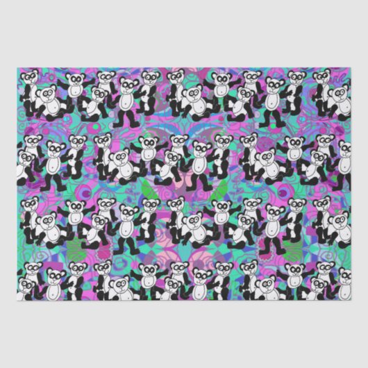 Pandas auf lila seidenpapier (Vorderseite)