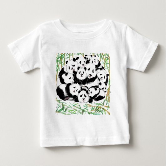 Pandas Baby T - Shirt Family Panda (Vorderseite)
