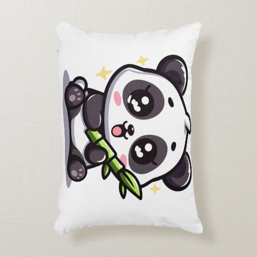 Panda's Bamboo Embrace Kissen (Vorderseite(Vertikal))