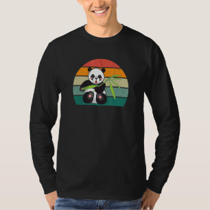 Pandas Bären Bambus China Asien Schwarz Blatt Weiß T-Shirt
