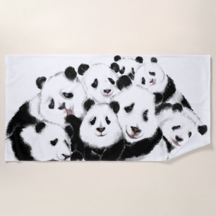 Pandas Beach Handtuch Family Panda