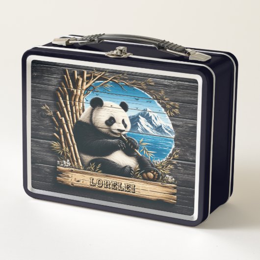 Pandas Berghütte: Bamboo-Vergangenheit Metall Brotdose (Vorderseite)