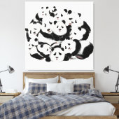 Pandas Canvas Print Family Panda Malerei Leinwanddruck (Insitu (Schlafzimmer))