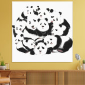 Pandas Canvas Print Family Panda Malerei Leinwanddruck (Insitu (Wohnzimmer))