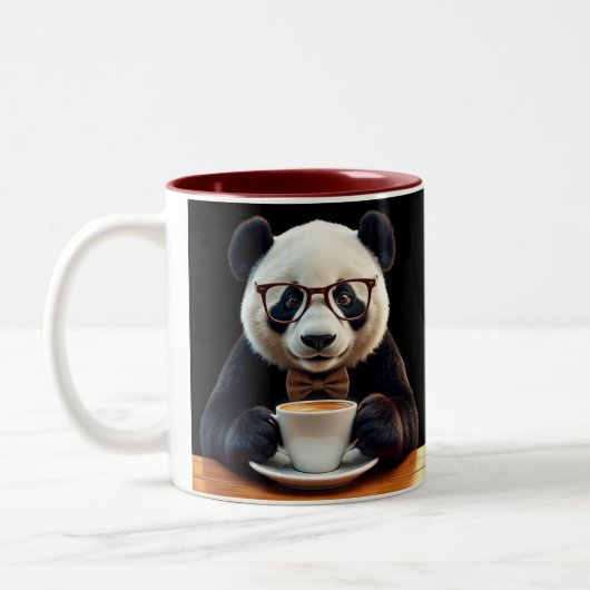 Panda's Coffee Break Zweifarbige Tasse (Links)