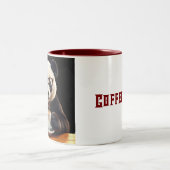 Panda's Coffee Break Zweifarbige Tasse (Mittel)