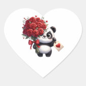 Panda's Dankeschön - Herz-Aufkleber (Vorderseite)