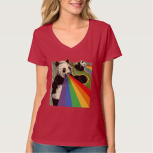Pandas, die Regenbogen von ihren Mündern schieße T-Shirt