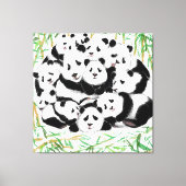 Pandas Family Canvas Print - Malerei Leinwanddruck (Vorderseite)