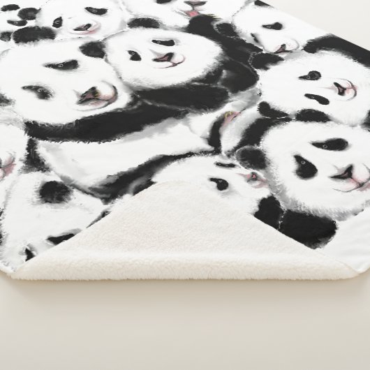Pandas Family Sherpa Blanket Sherpadecke (3/4)