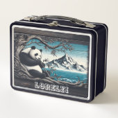 Panda's Forest Haven: Bambusfest Metall Brotdose (Vorderseite)