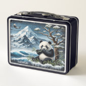 Panda's Forest Sanctuary: Bamboo-Ernährung Metall Brotdose (Rückseite)