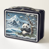 Panda's Forest Sanctuary: Bamboo-Ernährung Metall Brotdose (Vorderseite)