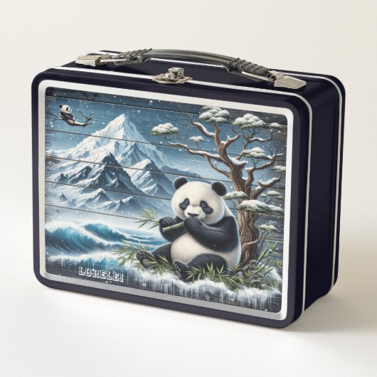 Panda's Forest Sanctuary: Bamboo-Ernährung Metall Brotdose (Vorderseite)