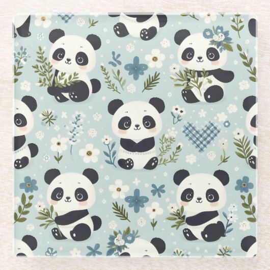 Pandas Glasuntersetzer (Vorderseite)