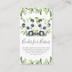 Pandas Greenery Twins Boy Girl Books for Babys Begleitkarte