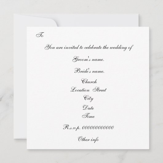 Pandas Hochzeitseinladung mit Brille Einladung (Rückseite)