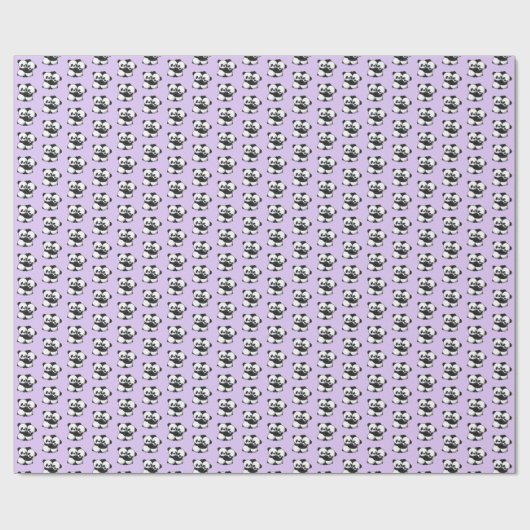 Pandas Hugging Wrapping Paper Geschenkpapier (Flach)