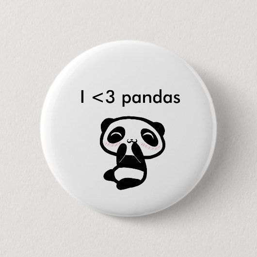 Pandas I <3 Button (Vorderseite)