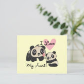 Pandas I Liebe Meine Tante Postkarte (Stehend Vorderseite)