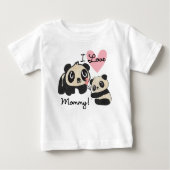 Pandas I Liebe Mommy Baby T-shirt (Vorderseite)