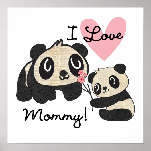 Pandas I Liebe Mommy Poster (Vorne)