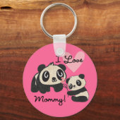 Pandas I Liebe Mommy Schlüsselanhänger (Vorderseite)