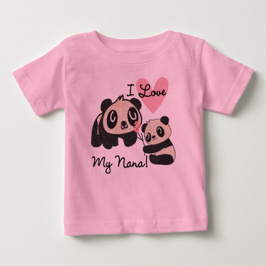 Pandas I Liebe My Nana Baby Romper Baby T-shirt (Vorderseite)